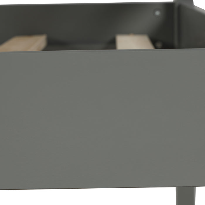 Twin Over Twin Bunk Bed Wood Loft Bed with Roof, Window, Guardrail, Ladder