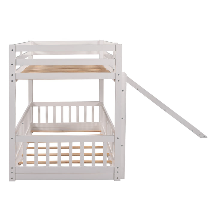 Twin Over Twin Bunk Bed with Slide and Ladder