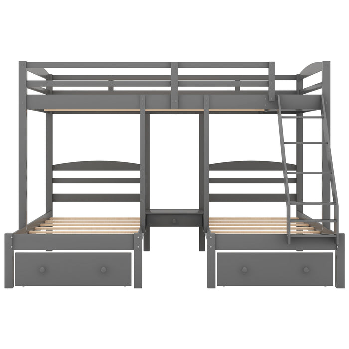 MyRoom Full over Twin & Twin Triple Bunk Bed with Drawers