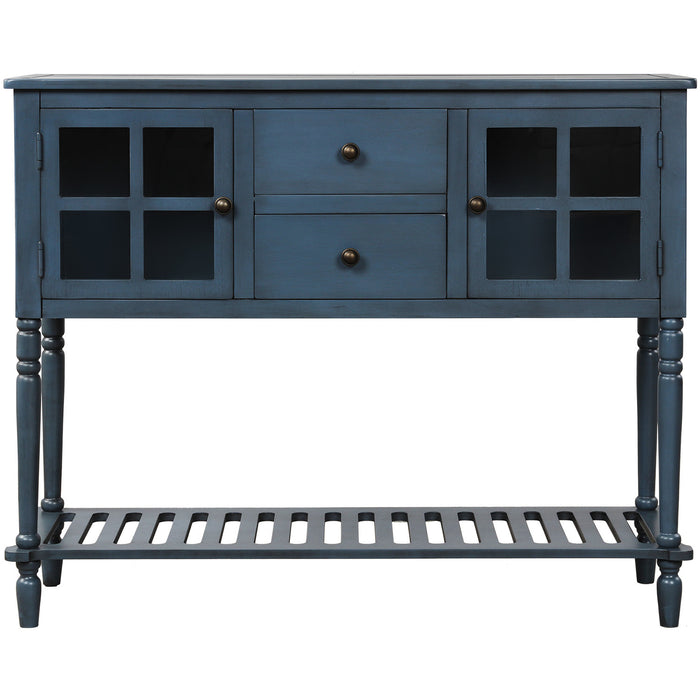 Farmhouse Wood Sideboard Console Table with Bottom Shelf