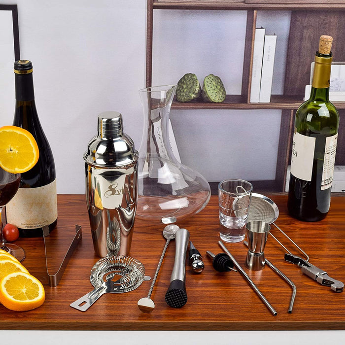 Svin Bartender Kit, 20 Piece Bar Tool Set with Bamboo Stand