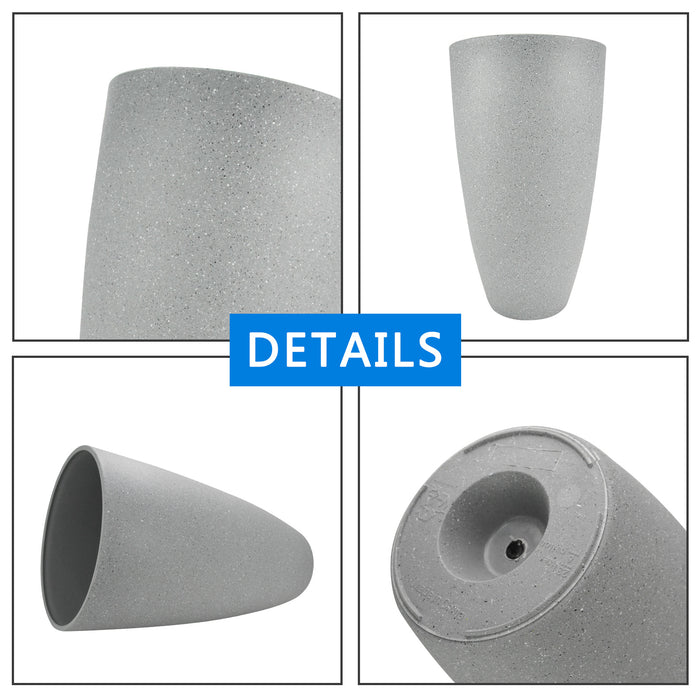 2 Pcs 20" H Tall Planters Plastic Plant Pots with Drainge, 11" W Large Round Tree Pot with Marble Pattern, Light Grey