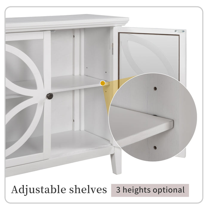 Accent Storage Cabinet Wooden Cabinet with Decorative transparent Door, Modern Sideboard for Entryway, Living Room, Bedroom