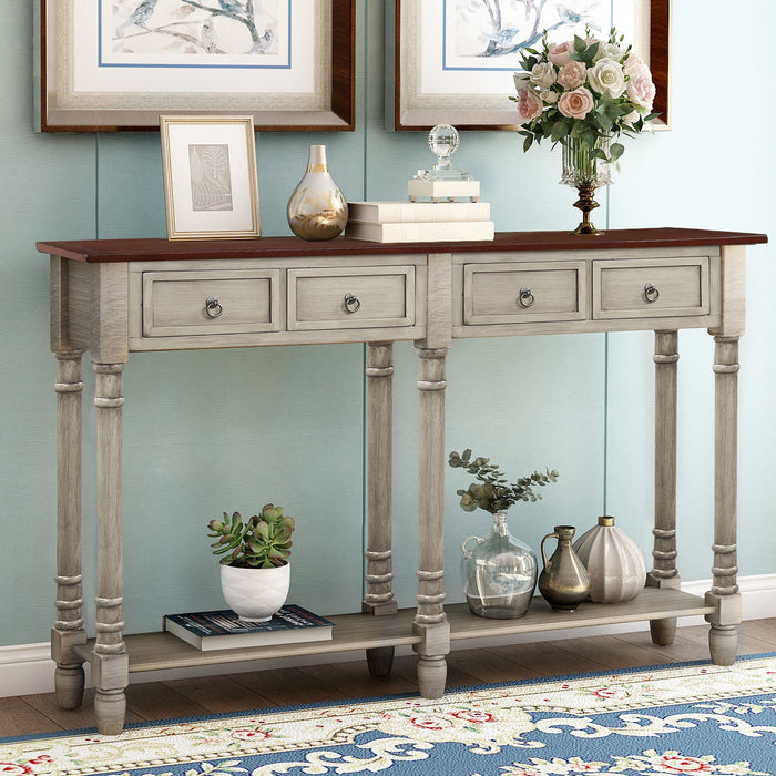 Mullens Console Table with Storage Console (Antique Grey)