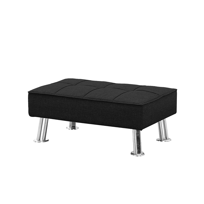 Fabric Folding Sofa Bed with 2 Cup Holders, Removable Armrest and Metal Legs, Single Sofa Bed with Ottoman,3 pcs for 1 sets