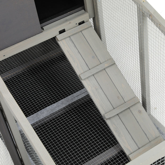 Rabbit Hutch Indoor and Outdoor Rabbit Removable Bottom Wire Mesh