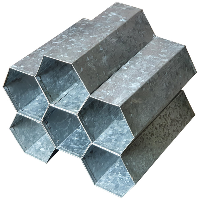 Galvanized Metal Tabletop Rack with 6 Honeycomb Design Bottle Storage