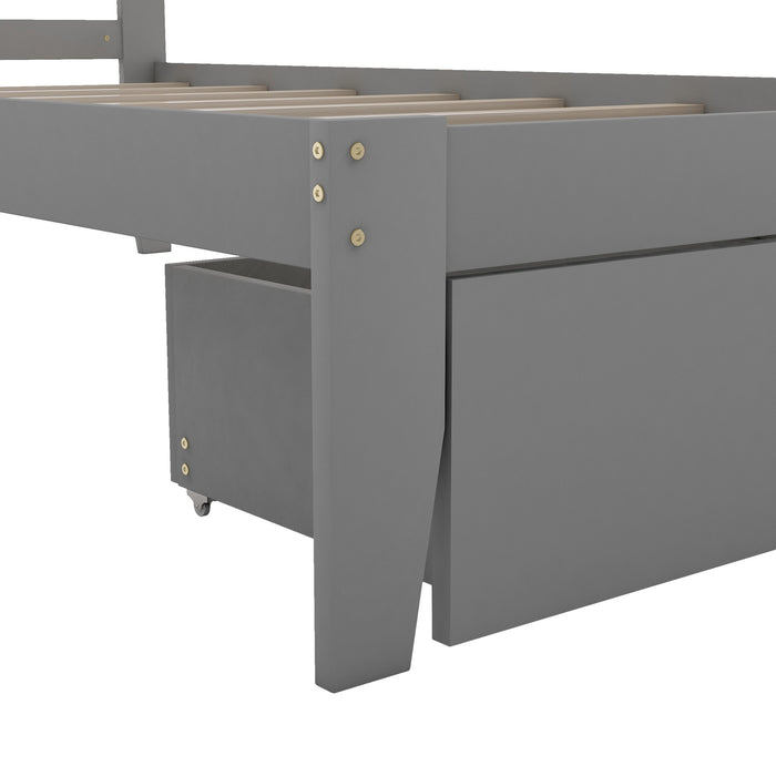 Twin Size Platform Bed with Drawer