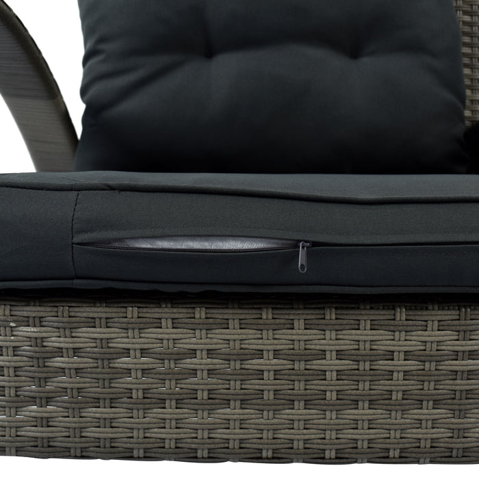 4-Piece Outdoor Patio Sectional Rattan Sofa Set,All-Weather PE Wicker Conversation Set