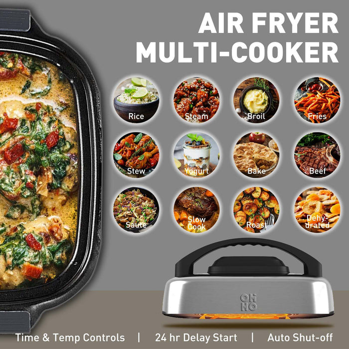 OHHO, Air Fryer, Multi-cooker, OH-AFM06-SS, Frying and cooking all-around, Keeping warm by appointment, 6.5QT