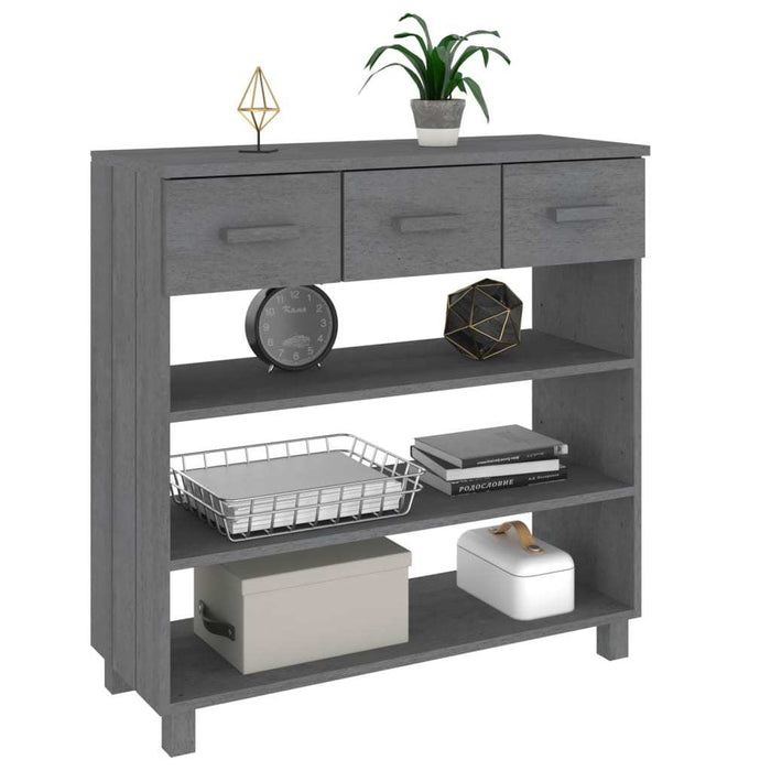 Toplan Console Table Dark Gray 35.4"x13.8"x35.4" Solid Wood Pine