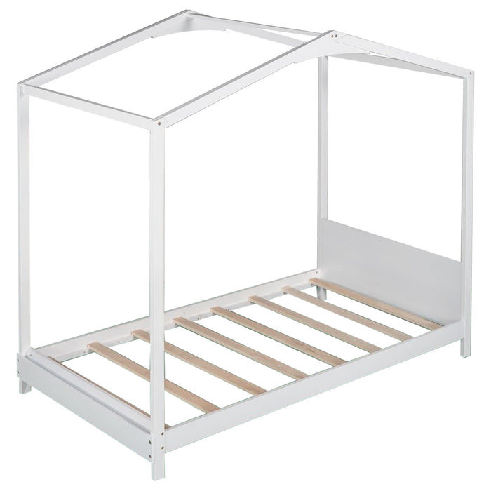 Twin Size House Platform Bed with Headboard