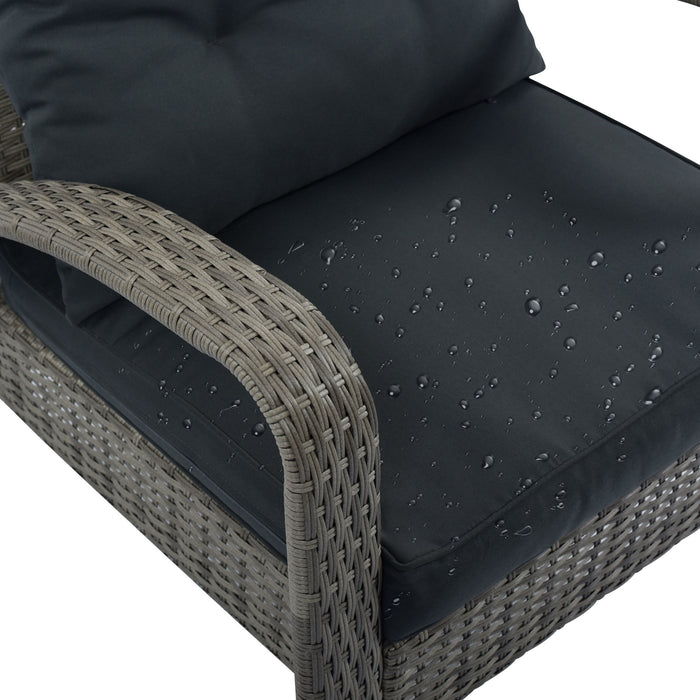 4-Piece Outdoor Patio Sectional Rattan Sofa Set,All-Weather PE Wicker Conversation Set