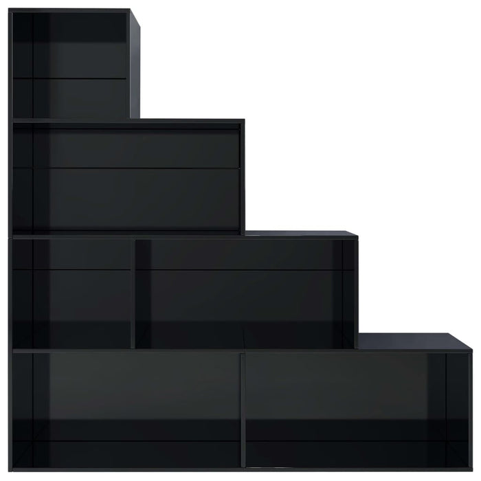 Book Cabinet/Room Divider High Gloss Black 61"x9.4"x63"