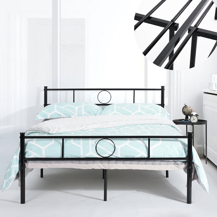 Metal Double Twin Bed/Metal Platform Bed Frame/Foundation with HeadBoard &amp; Footboard, W/O Mattress