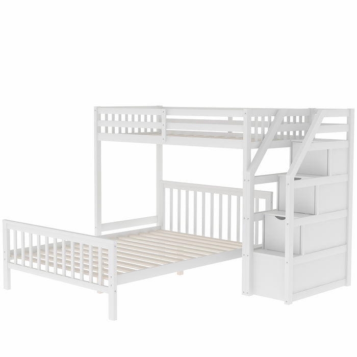 Sleep Crafters Gregorys Twin over Full Loft Bed with Staircase