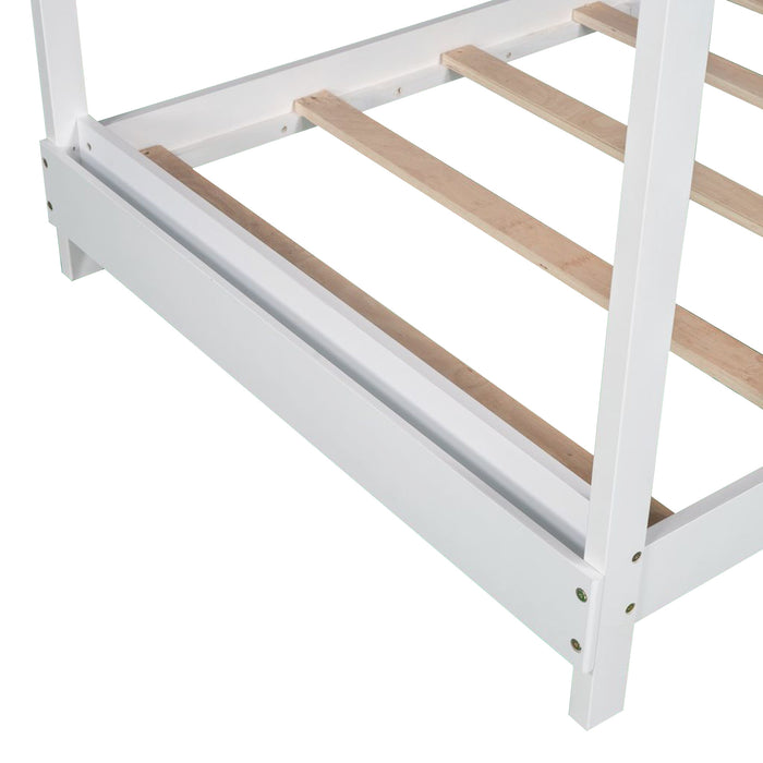 Twin Size House Platform Bed with Headboard