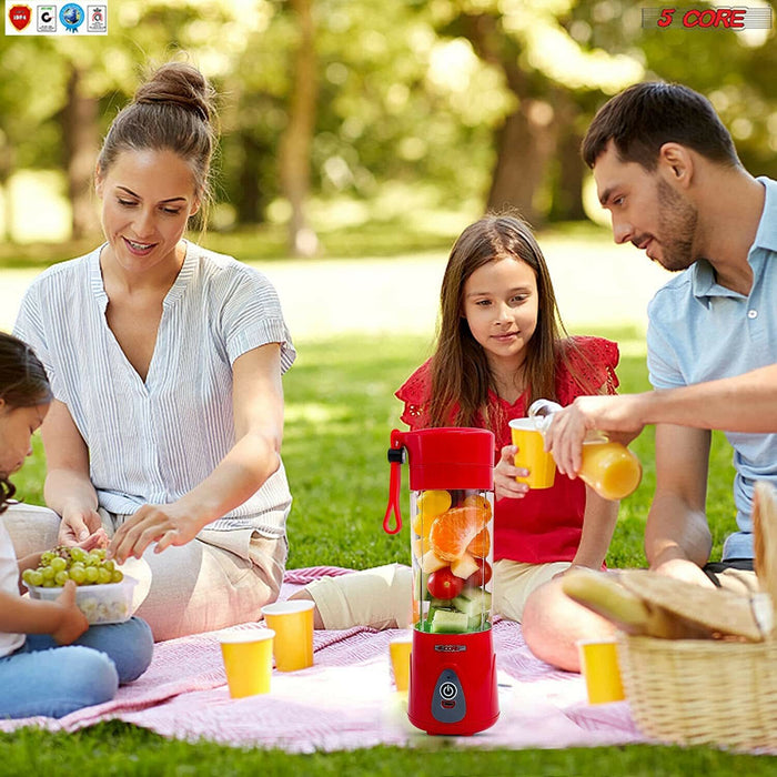 Portable Blender Personal Size Blender USB 4000 mAh Rechargeable with 6 Blades Smoothies,380ML Juicer Cup 5 Core PB 01