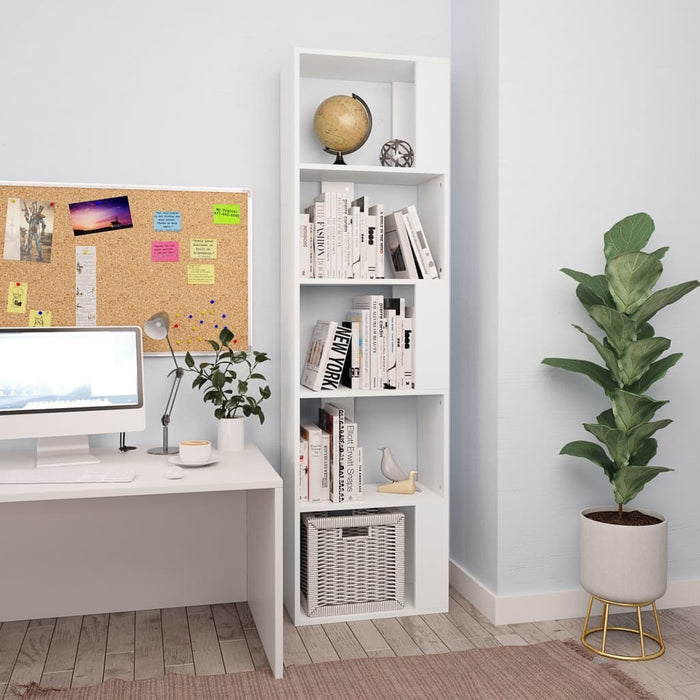 Book Cabinet/Room Divider White 17.7"x9.4"x62.6" Chipboard