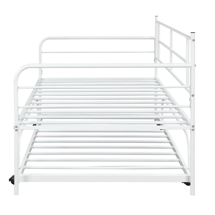 Jones Classic White Durable Metal Trundle Daybed