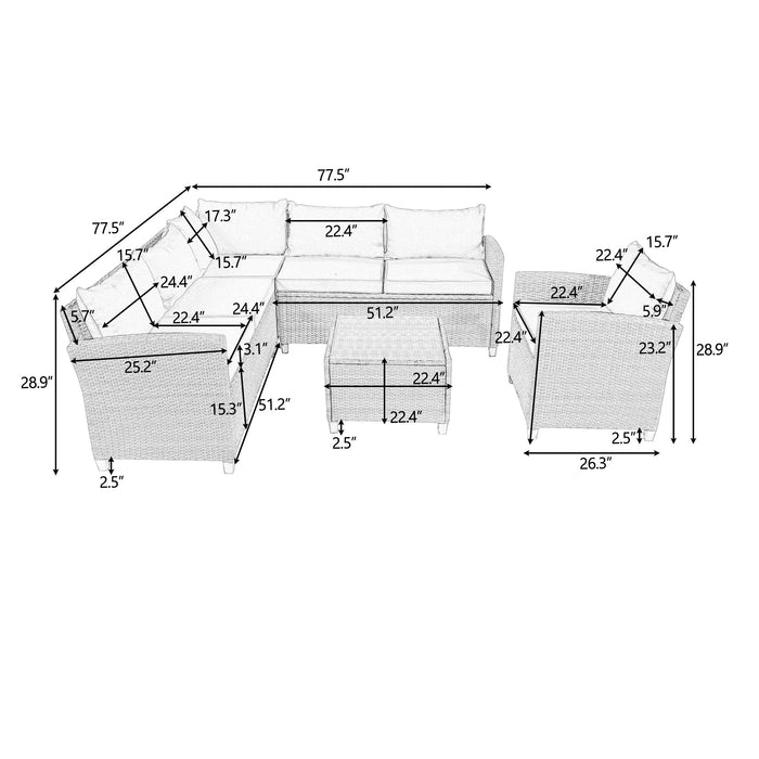 5-Piece Wicker Patio Set