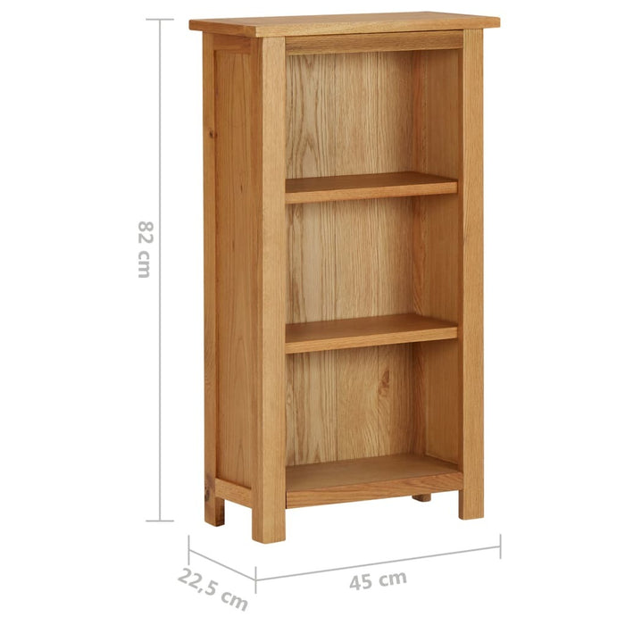 Bookcase 17.7"x8.9"x32.3" Solid Oak Wood