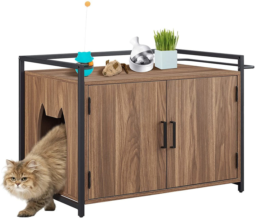 GOOD & GRACIOUS Hidden Cat Litter Box Furniture with Ventilation and Bench Seat