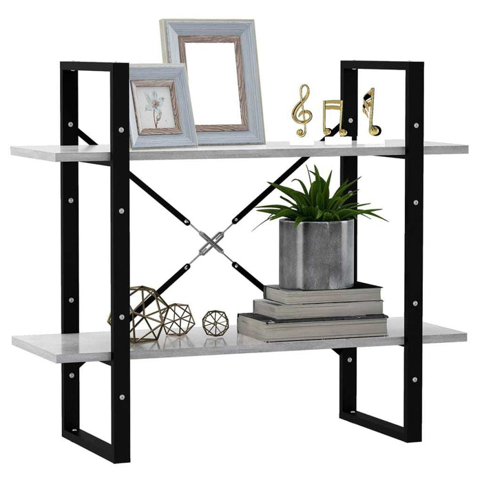 2-Tier Book Cabinet Concrete Gray 31.5"x11.8"x27.6" Chipboard