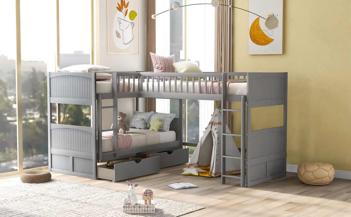 MyRoom Durable Twin Size Bunk Bed With Loft Bed