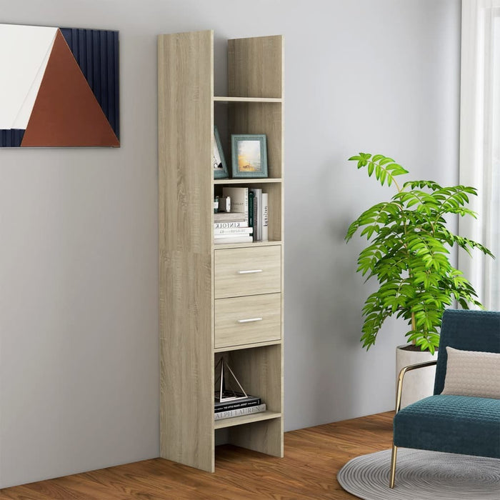 Book Cabinet Sonoma Oak 15.7"x13.8"x70.9" Chipboard
