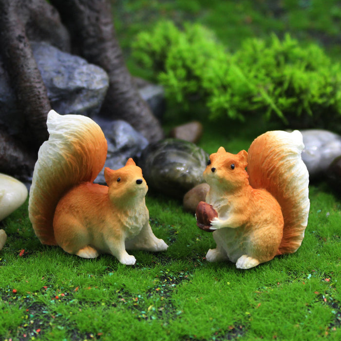 Miniature Fairies Garden Couples Figurines Kit with Squirrels