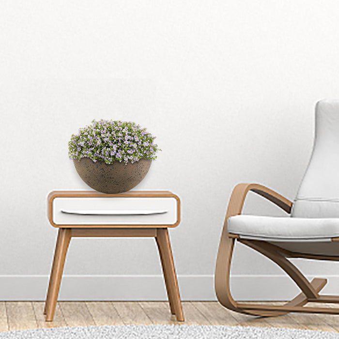 2 Pcs 10" Big Bowl Planter Pots with Drainage Holes,Rust Brown