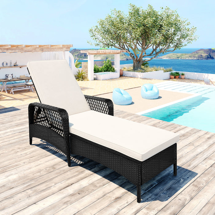 Outdoor patio pool PE rattan wicker chair wicker sun lounger