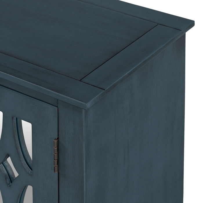 Accent Storage Cabinet Wooden Cabinet with Decorative Mirror Door, Modern Sideboard for Entryway, Living Room, Bedroom