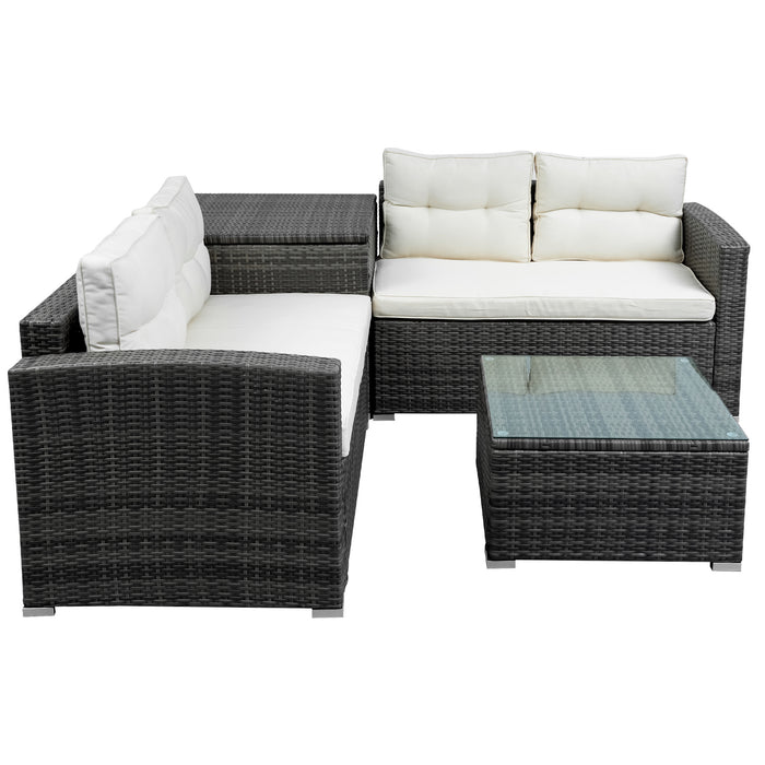 Outdoor Furniture Sofa Set with Large Storage Box