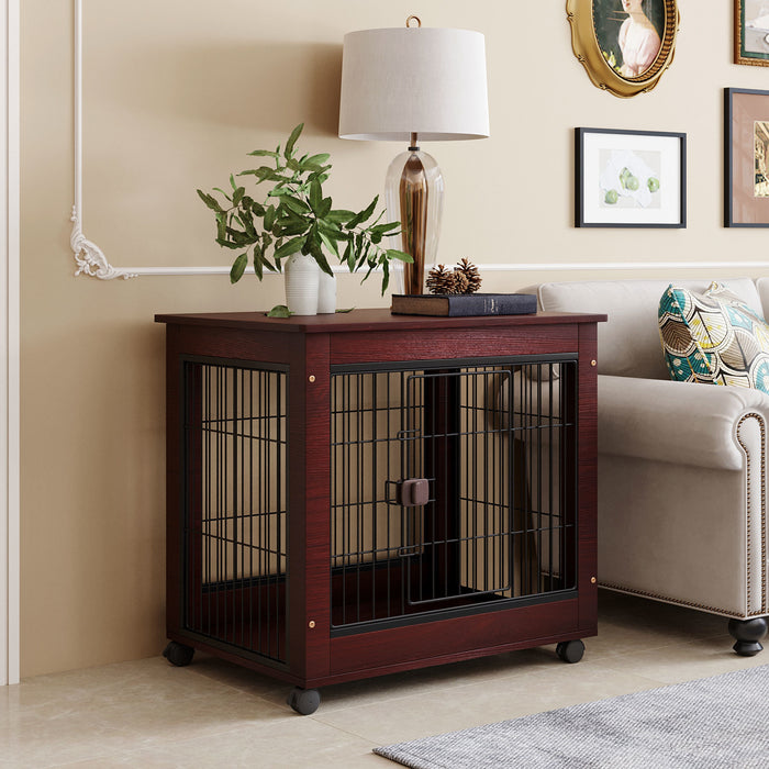 Wooden Structure Pet Dog Crate Cage End Table