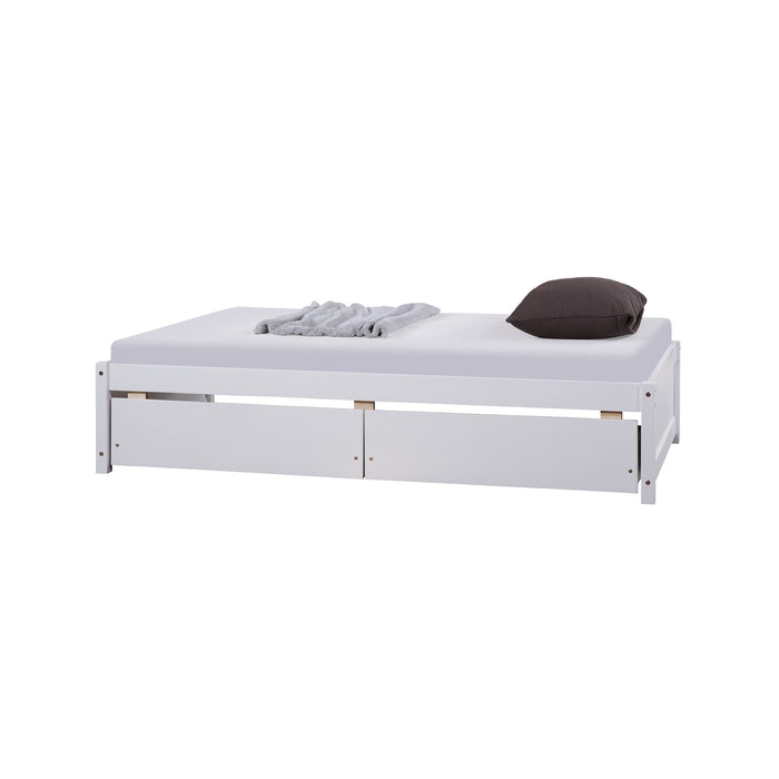 Twin Bed with 2 Storage drawers,White