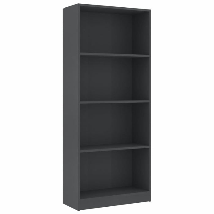 4-Tier Book Cabinet Gray 23.6"x9.4"x55.9" Chipboard
