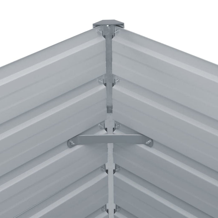 Raised Garden Bed 39.4"x39.4"x17.7" Galvanized Steel Gray