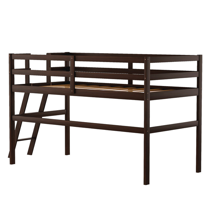 Twin Size Low Loft Bed with Ladder