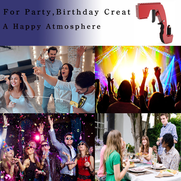 Beer opener , sparkling champagne opener , foam jets, adjustable caliber wine stoppers for beach parties, concert parties, birthday parties, hosting weddings, bars and other joyful occasions (Red)