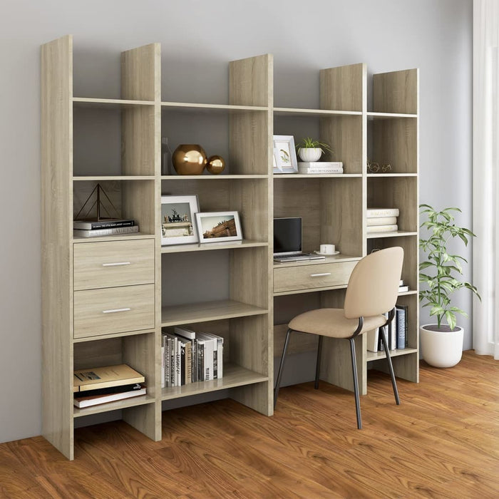 Book Cabinet Sonoma Oak 15.7"x13.8"x70.9" Chipboard