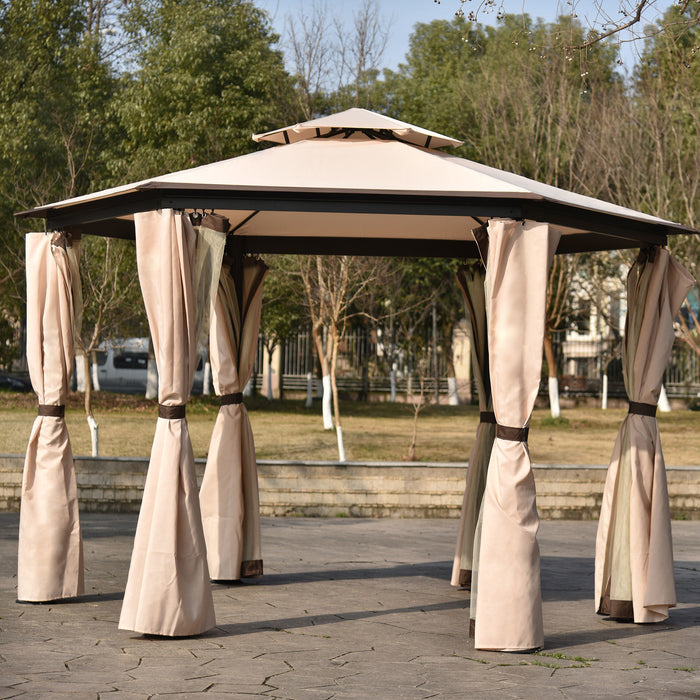 Meridian Double Roof Soft Canopy Patio Outdoor Gazebo