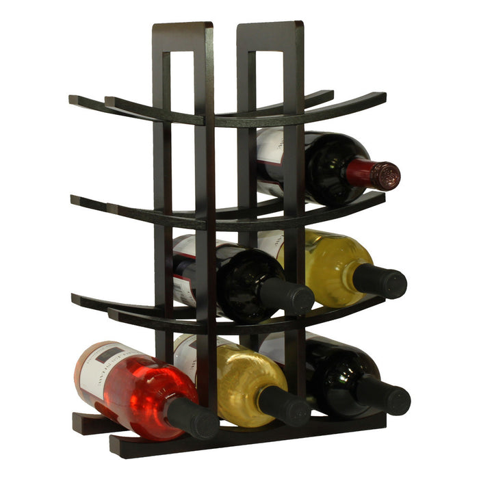 Oceanstar 12-Bottle Dark Espresso Bamboo Wine Rack