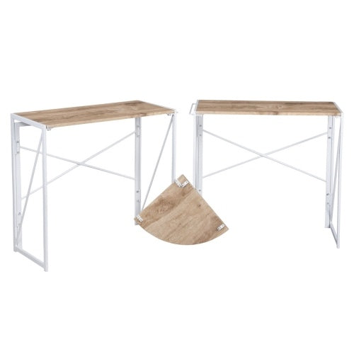 Corner Computer Desk Folding Writing Study Table Rustic Home Office Workstation Industrial L-Shaped Desk