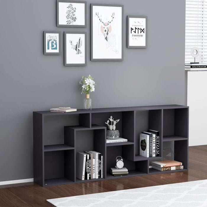 Book Cabinet Gray 26.4"x9.4"x63.4"