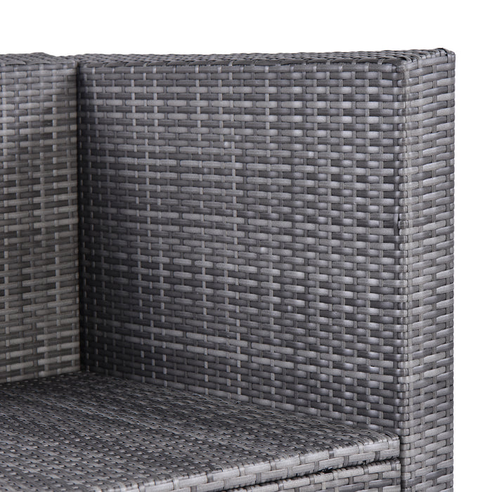 7 Piece Rattan Sectional Seating Group with Cushions, Outdoor Ratten Sofa NEW!