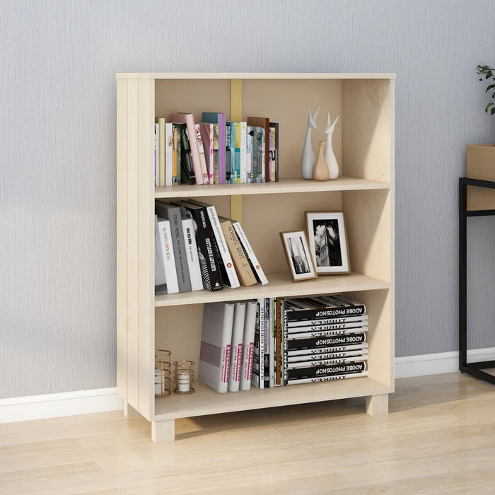 Book Cabinet Honey Brown 33.5"x13.8"x13.8" Solid Wood Pine