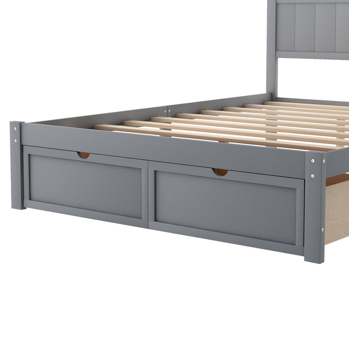 Higgins Full Size Platform Bed with Under Bed Drawers