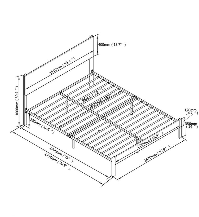 Full Size Metal Platform Bed Frame with Wooden Headboard and Footboard, No Box Spring Needed, Large Under Bed Storage, Easy Assemble